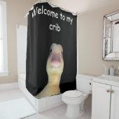Grappige Eend Meme – “Welkom in Mijn Huis” Schatti Douchegordijn (In situ)
