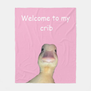 Grappige Eend Meme – “Welkom in Mijn Huis” Schatti Fleece Deken