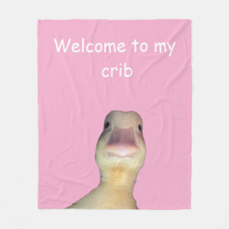 Grappige Eend Meme – “Welkom in Mijn Huis” Schatti Fleece Deken