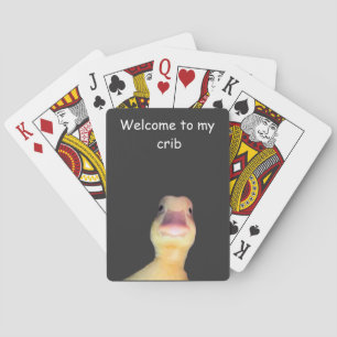 Grappige Eend Meme – “Welkom in Mijn Huis” Schatti Pokerkaarten