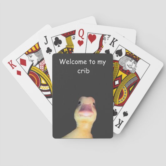 Grappige Eend Meme – “Welkom in Mijn Huis” Schatti Pokerkaarten (Achterkant)