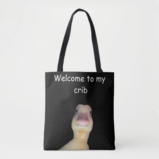 Grappige Eend Meme – “Welkom in Mijn Huis” Schatti Tote Bag (Voorkant)