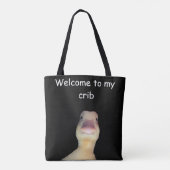 Grappige Eend Meme – “Welkom in Mijn Huis” Schatti Tote Bag (Achterkant)