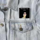 Grappige Eend Meme – “Welkom in Mijn Huis” Schatti Vierkante Button 5,1 Cm (In situ)