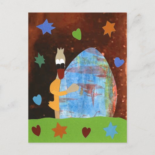 Grappige eend met design ei wens je vrolijk Pasen Briefkaart (Voorkant)