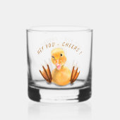Grappige Eend Moedigt Vangende Tekst Aan Whisky Glas (Achterkant)