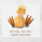 Grappige eend mousserende wijn Verjaardag etikette Sparkling Wijnetiket (Enkel label)