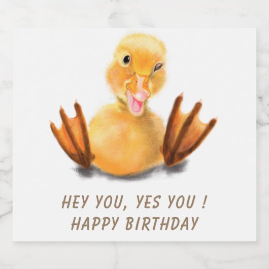 Grappige eend mousserende wijn Verjaardag etikette Sparkling Wijnetiket (Enkel label)