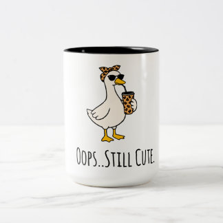 Grappige Eend "Oeps, Toch Schattig" Mok – Schattig