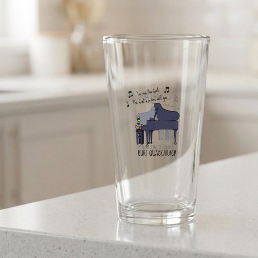 Grappige Eend Piano Speler Burt Quackarach Kunstwe Glas