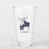 Grappige Eend Piano Speler Burt Quackarach Kunstwe Glas (Achterkant)