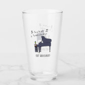 Grappige Eend Piano Speler Burt Quackarach Kunstwe Glas (Voorkant)