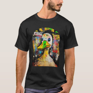 Grappige Eend Retro 90s Street Art Graffiti stijl T-shirt