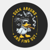 Grappige eend rond en ontdek het ronde sticker (Voorkant)
