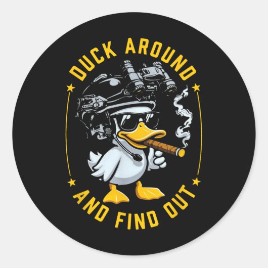 Grappige eend rond en ontdek het ronde sticker (Voorkant)