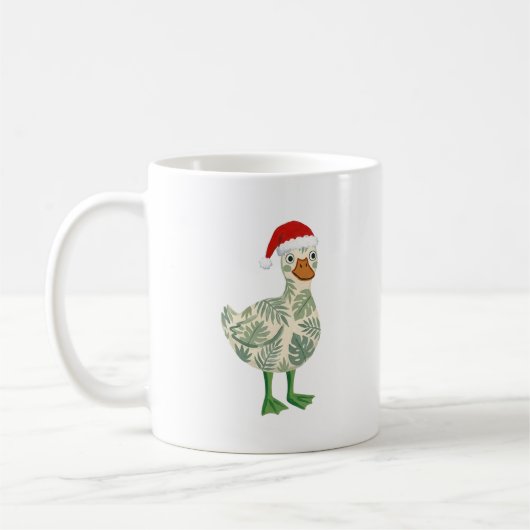 Grappige Eend Santa Winter Mok (Links)