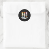 Grappige eend schoolsquad eerste schooldag voor ronde sticker (Tas)