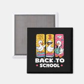 Grappige eend schoolsquadron eerste schooldag voor magneet (Voorkant / Achterkant)