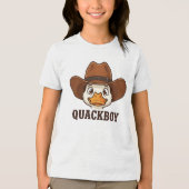Grappige Eend Stomme Western Cowboy Tri-Blend Shirt (Voorkant)