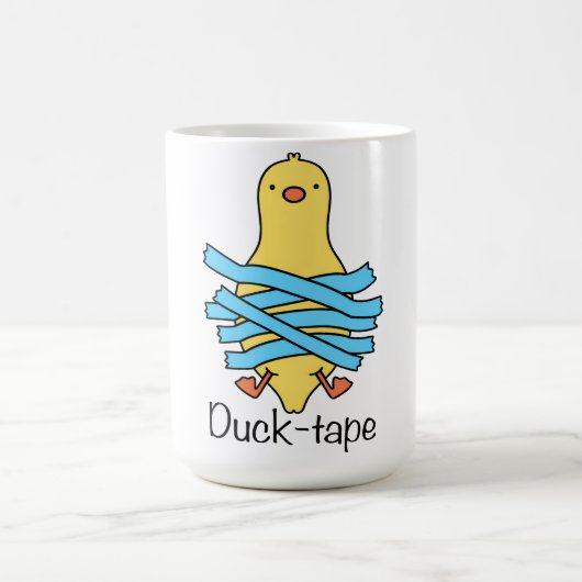 Grappige Eend Tape Grappige Uitdrukking Cute Eend  Koffiemok (Center)