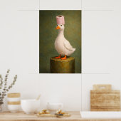 Grappige Eend Toiletpapier Hoed Print, Grappige Ba Poster (Keuken)