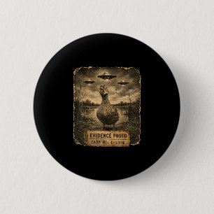 Grappige eend ufo bewijs foto alien humor  ronde button 5,7 cm