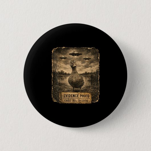 Grappige eend ufo bewijs foto alien humor ronde button 5,7 cm (Voorkant)