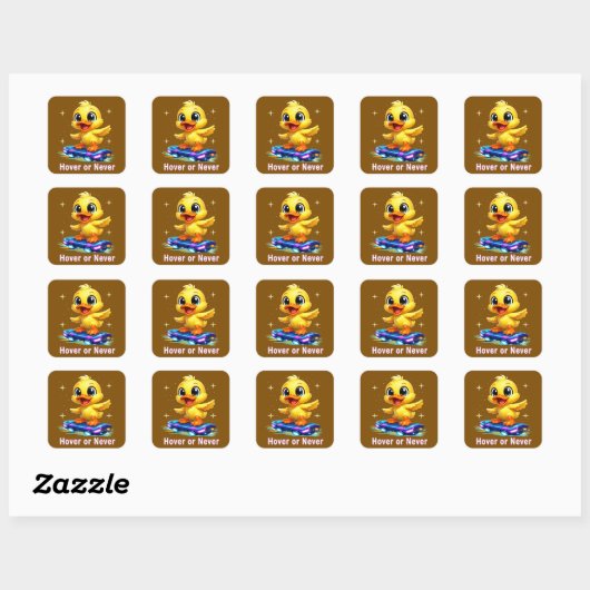grappige eend vierkante sticker (Vel)