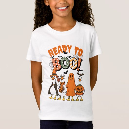 Grappige eenden klaar om Halloween te boeken T-shirt (Voorkant)