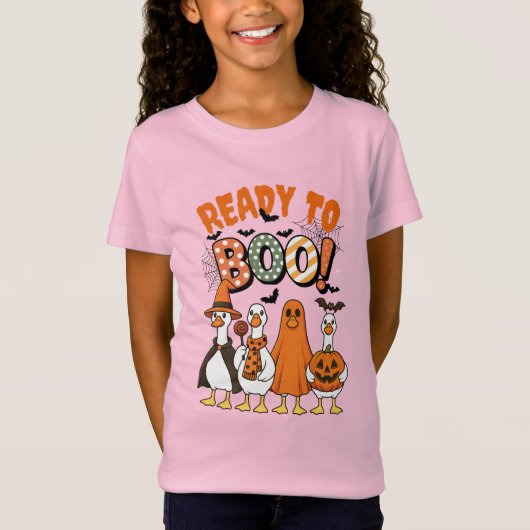 Grappige eenden klaar om Halloween te boeken T-shirt (Voorkant)