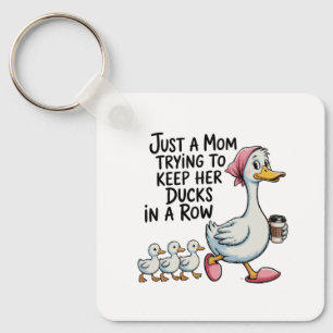 Grappige Eenden Op Een Rij Moeder Trendy Moedersch Sleutelhanger