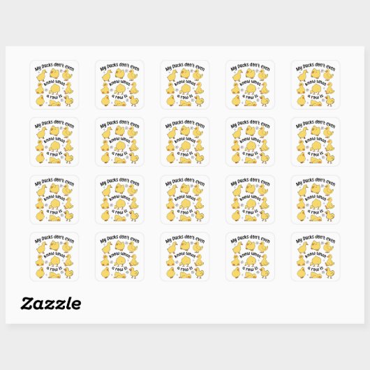 Grappige Eenden Sarcasme Vierkante Sticker (Vel)