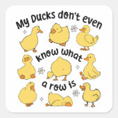 Grappige Eenden Sarcasme Vierkante Sticker (Voorkant)