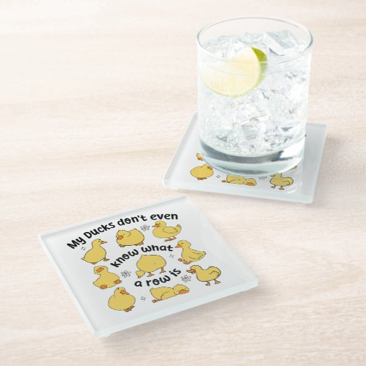 Grappige eenden sarcastisch glazen onderzetter (Schuin)