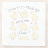 Grappige eenden sarcastisch glazen onderzetter (Achterkant)