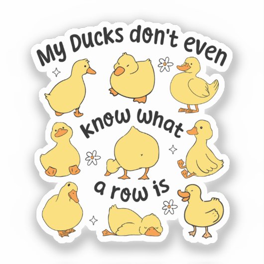 Grappige eenden sarcastisch sticker (Voorkant)