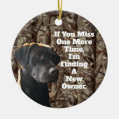 Grappige eendenjacht chocolade lab Camo kerst Keramisch Ornament (Voorkant)