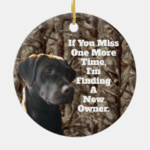 Grappige eendenjacht chocolade lab Camo kerst Keramisch Ornament (Achterkant)