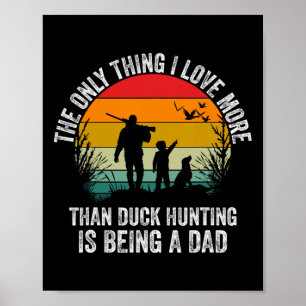 Grappige eendenjacht met papa hond ontwerp voor ee poster