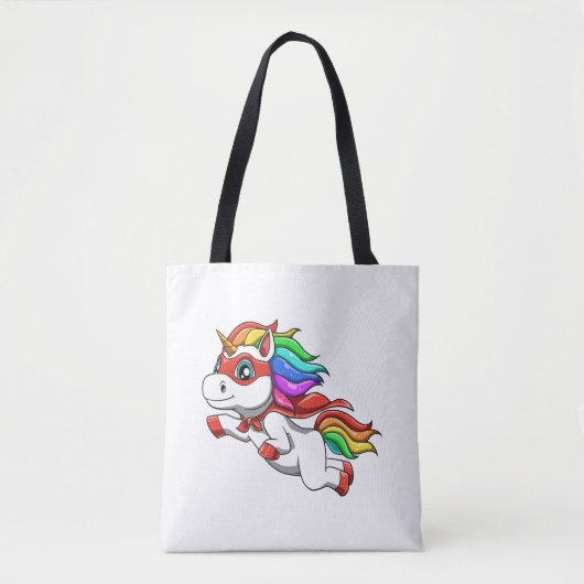 Grappige eenhoorn als held voor een superheld tote bag (Voorkant)