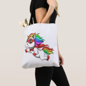 Grappige eenhoorn als held voor een superheld tote bag (Dichtbij)