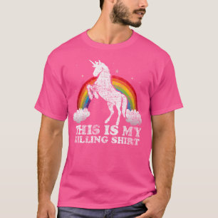 Grappige Eenhoorn Dit Is Mijn Gedood Met Afgeplatt T-shirt