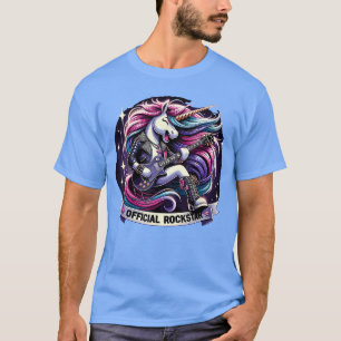 Grappige Eenhoorn EGitaar Rockstar Band rockster f T-shirt