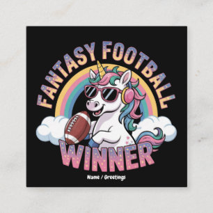 Grappige Eenhoorn Fantasy Football Winnaar 2025 St Vierkante Visitekaartje