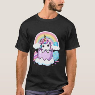 Grappige Eenhoorn Gelukkige Pasen dag konijn Regen T-shirt