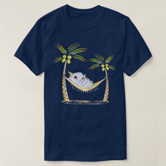 Grappige eenhoorn hangmat Drink cocktail cadeau id T-shirt (Design voorkant)