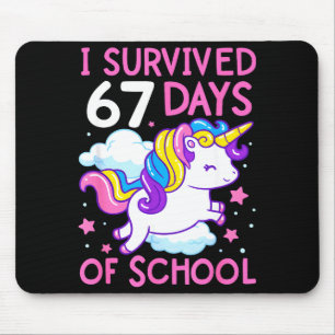 Grappige Eenhoorn Ik Heb 67 Dagen School Overleefd Muismat
