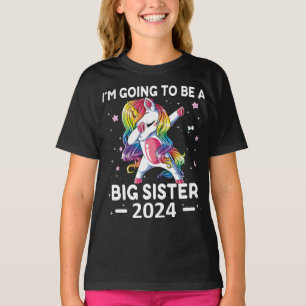 Grappige eenhoorn Ik word een grote zus 24 T-shirt