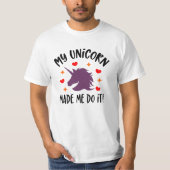 Grappige eenhoorn liet me het T-shirt maken (Voorkant)