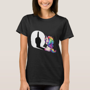 Grappige Eenhoorn Met Middelste Vinger Ochtendhume T-shirt